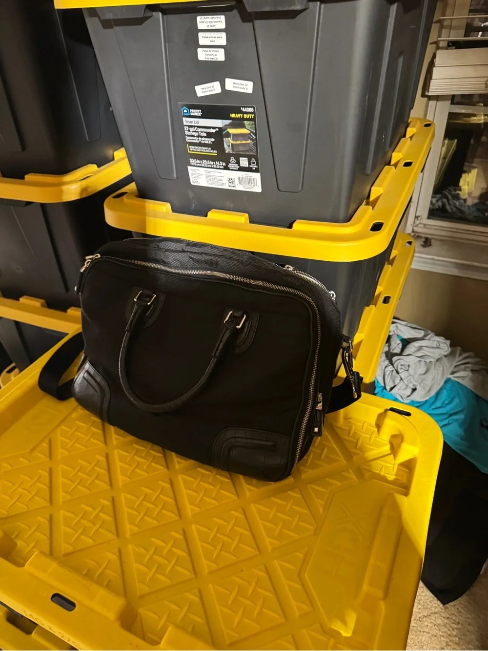 Tumi Black Nylon Laptop Bag with Leather Accents